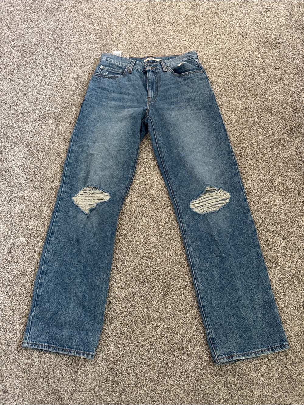 Levi’s Distressed Straight-Leg Jeans